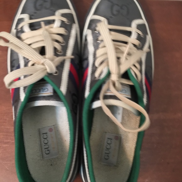 GUCCI GREY OFF THE GRID 'GUCCI TENNIS 1977' SNEAKERS - Picture 13 of 14